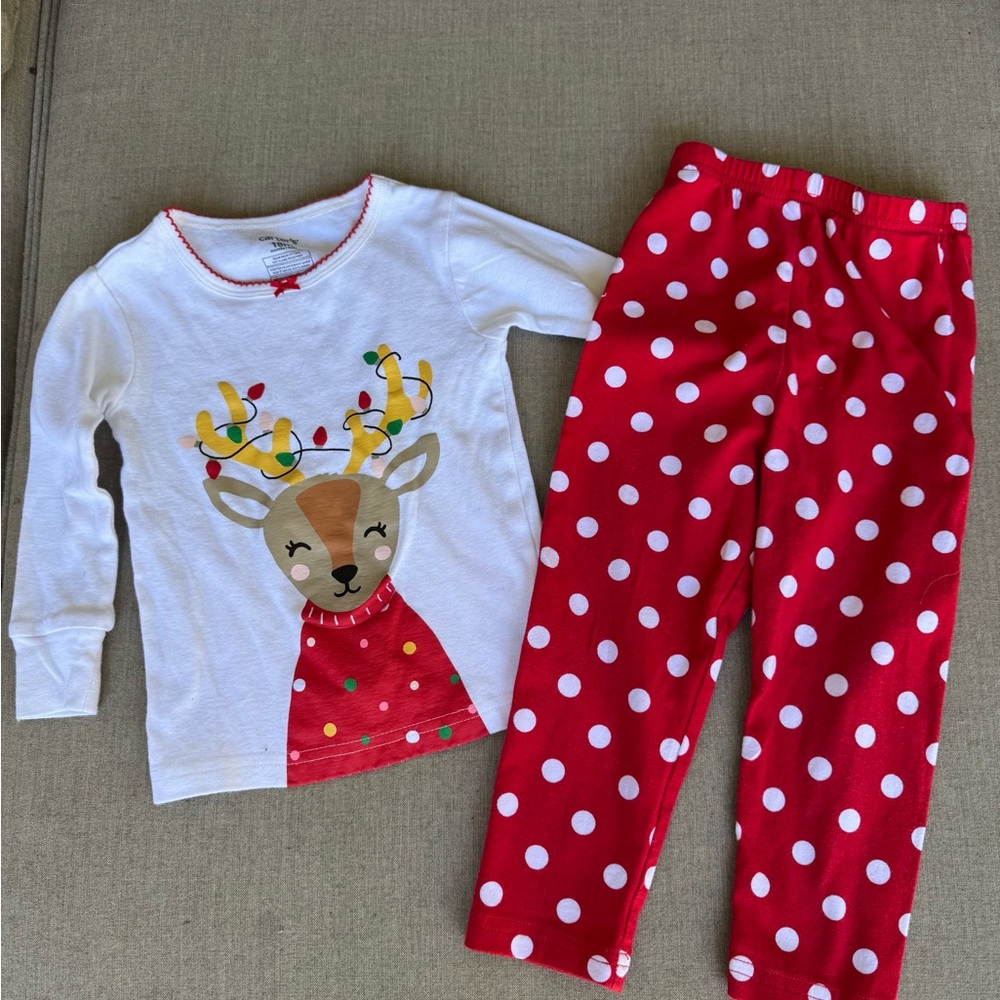 Carter's, Festive, Reindeer, 2-Piece Outfit, Red & White, Size 18 Months